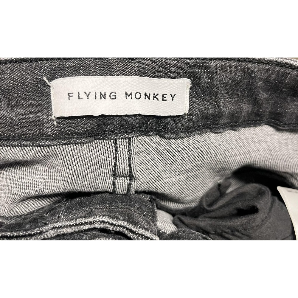Flying Monkey Jeans Womens 30‎ Black High Rise Skinny Distressed Raw Hem Ankle - Picture 10 of 11